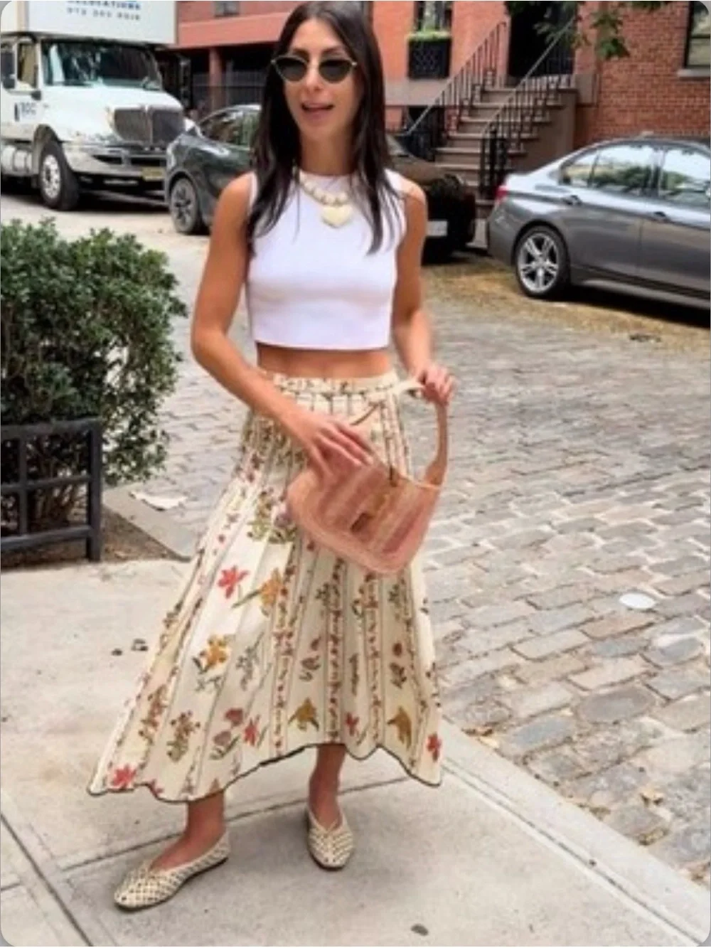 ZARA Floral Pleated A-Line Midi Skirt, ZW Collection. XS NWT